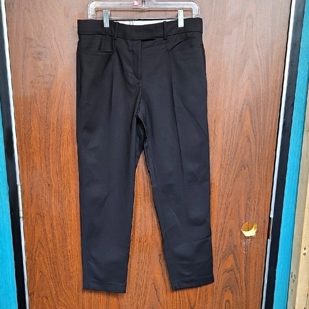 MNG Size 8 Black Cropped Straight Leg Trouser Pants